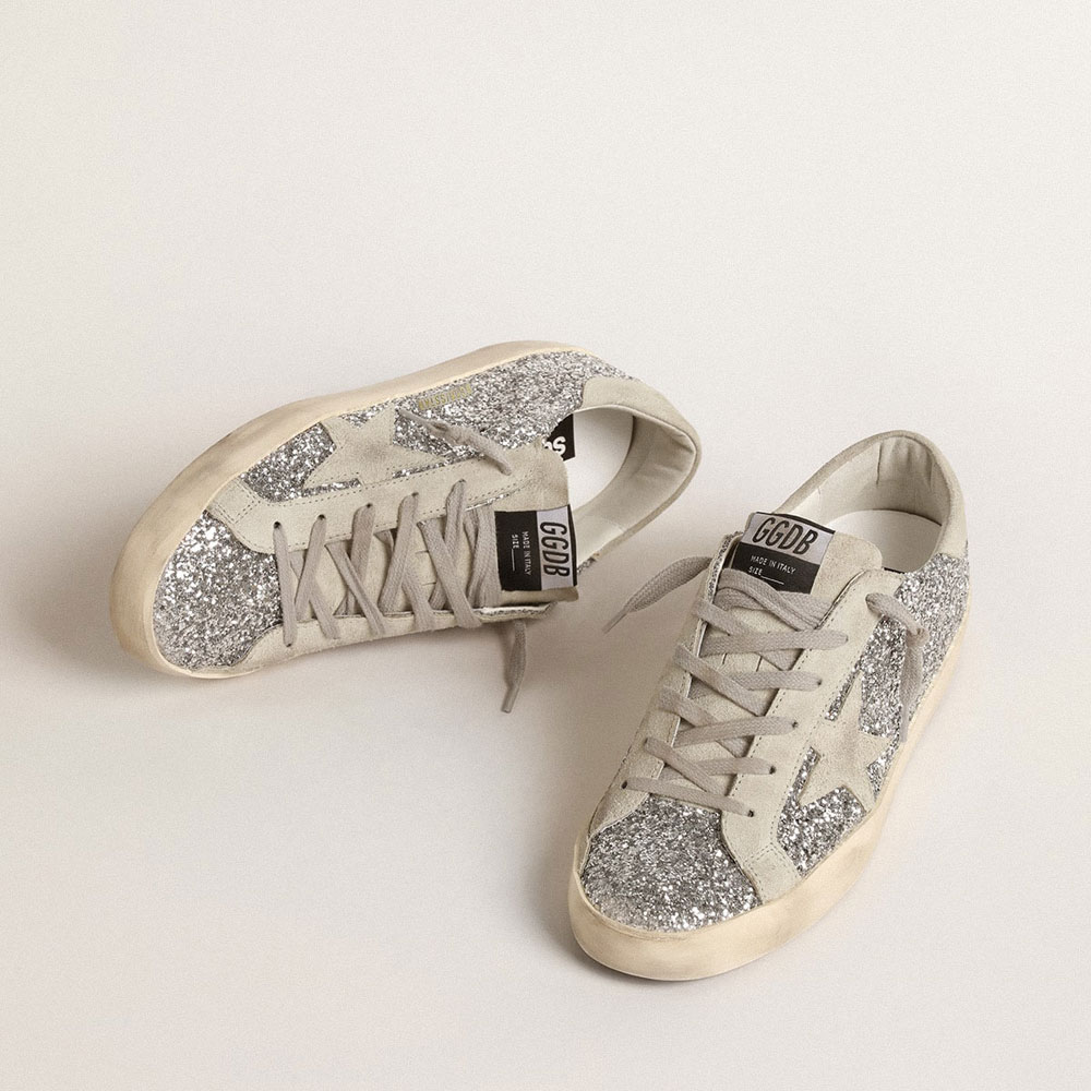 Golden Goose Super-Star in silver glitter GWF00101 F000416 70136 - Photo-2