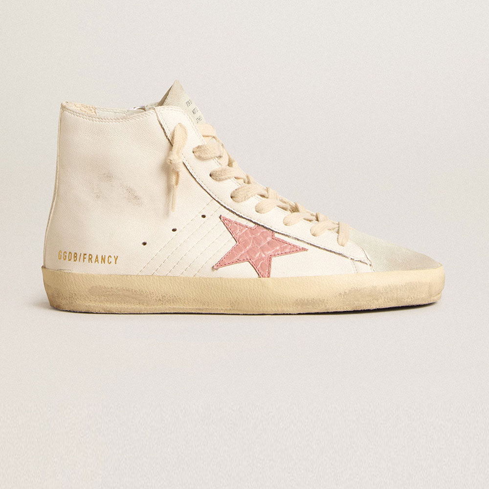 GGDB Francy in cream nappa with pink crocodile star GWF00113 F005895 82660