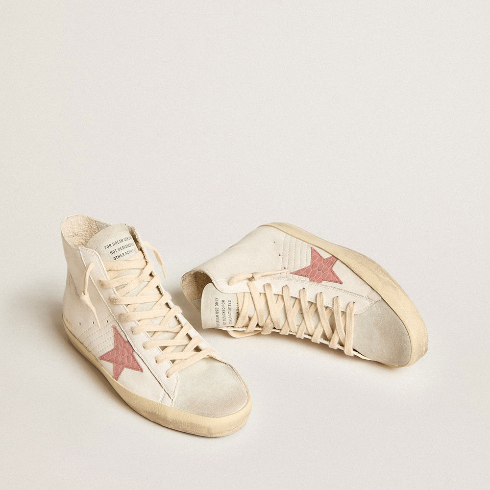 GGDB Francy in cream nappa with pink crocodile star GWF00113 F005895 82660 - Photo-2