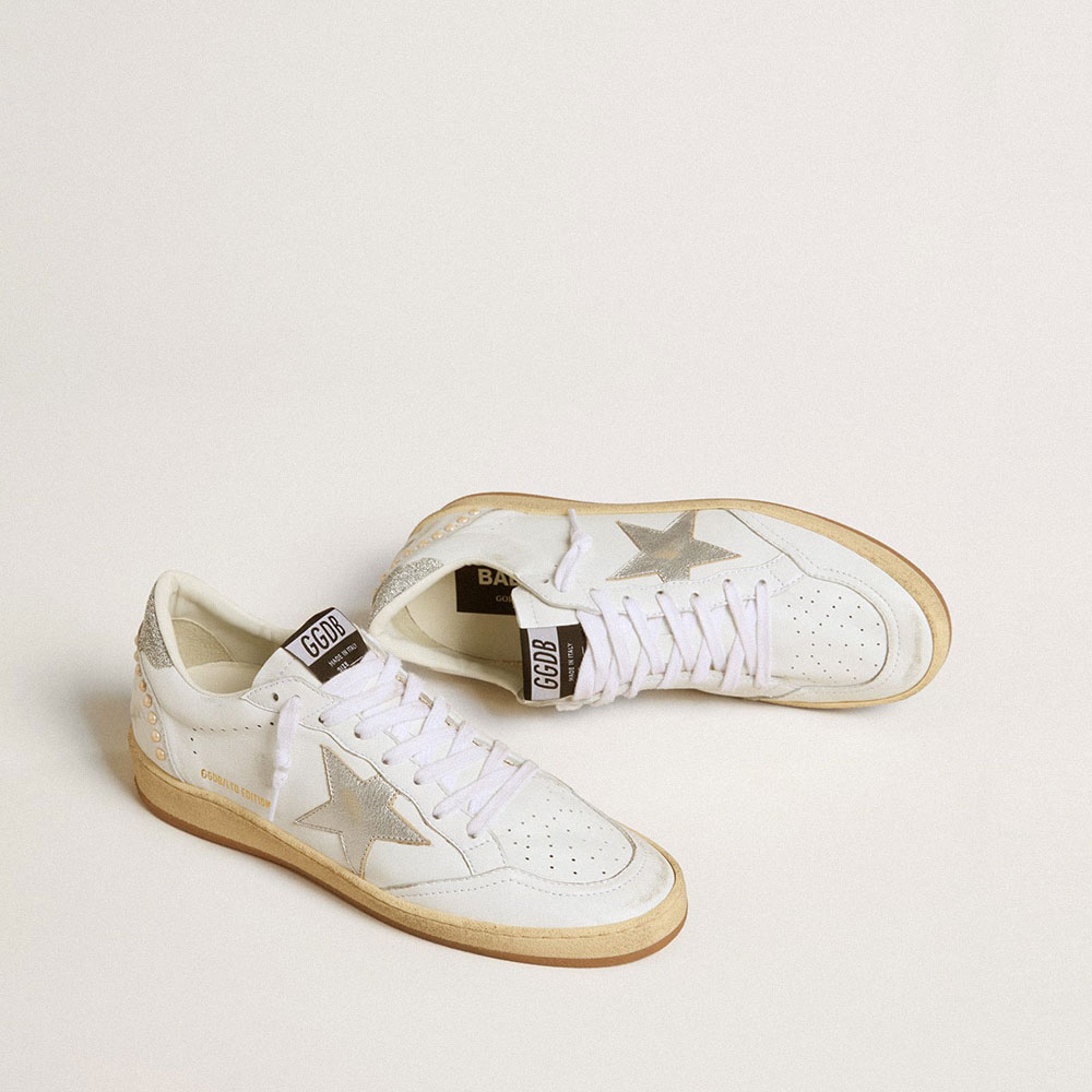 Golden Goose White Ball Star with a silver star GWF00117 F005962 80185 - Photo-2