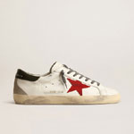 Golden Goose Super-Star with red suede star GMF00102 F003987 11357