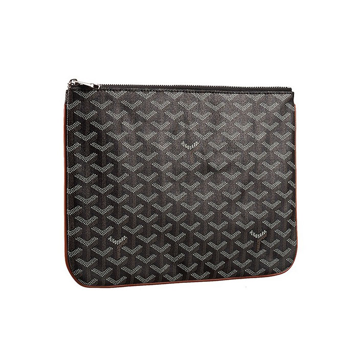 Goyard medium pouch MM with leather trim GOY5470