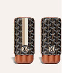 Custom Goyard Etui 3 Cigares Churchill MM Bin Eco in Black Tan CHUBINMMLTY01CL03X
