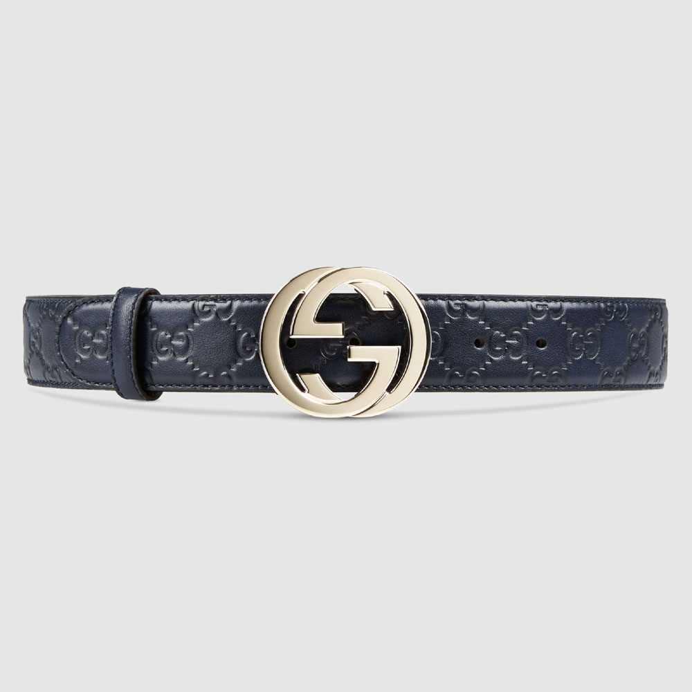 Guccissima belt with interlocking G 114876 AA61E 4009