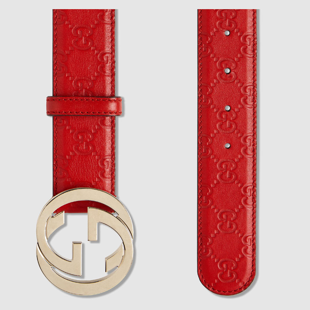 Guccissima belt with interlocking G 114876 AA61G 6523 - Photo-2