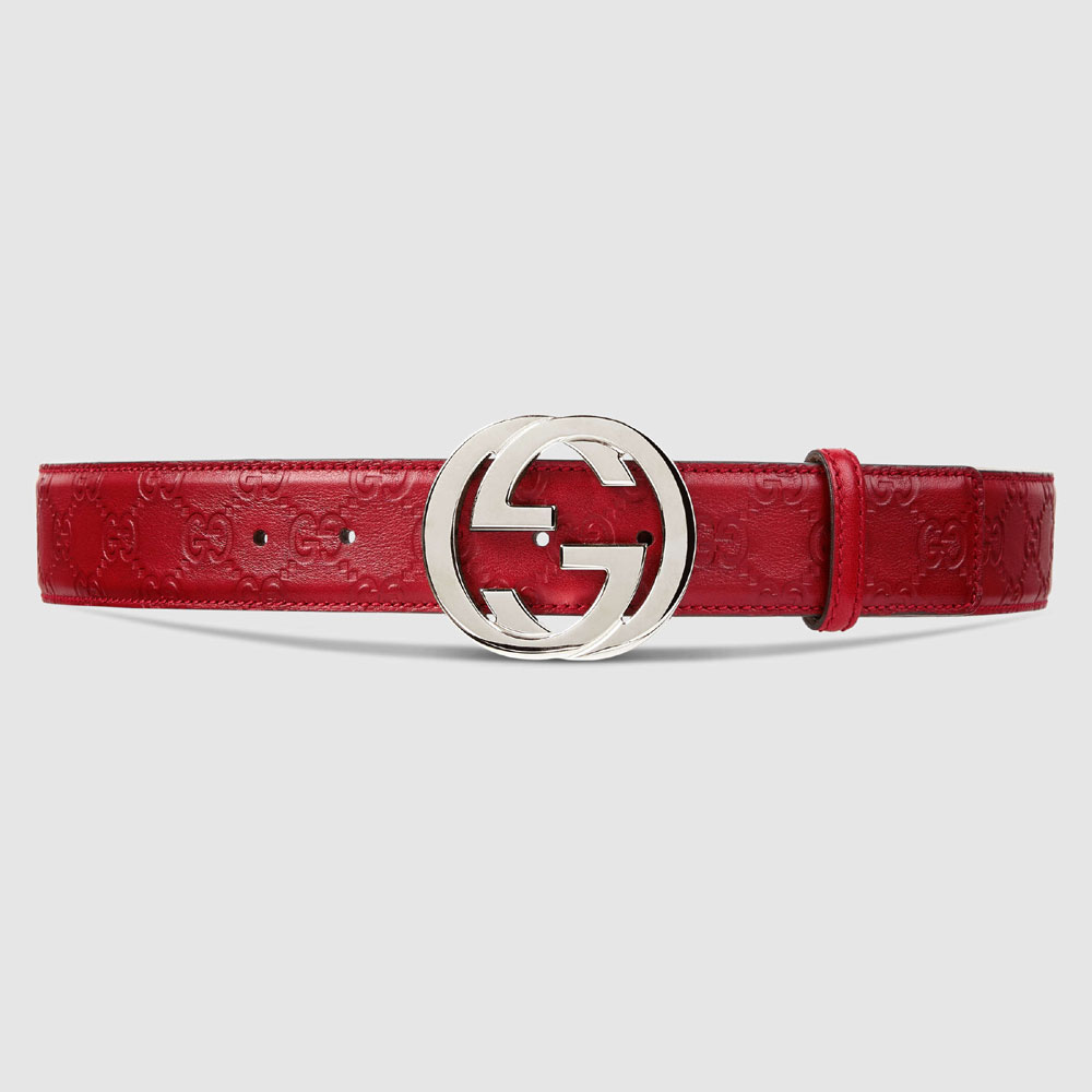 Guccissima belt with interlocking G 114984 AA61N 6420