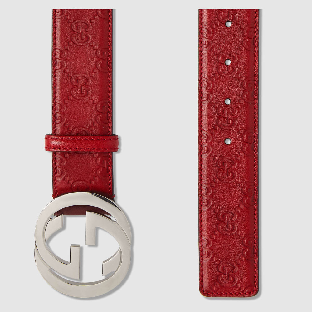 Guccissima belt with interlocking G 114984 AA61N 6420 - Photo-2