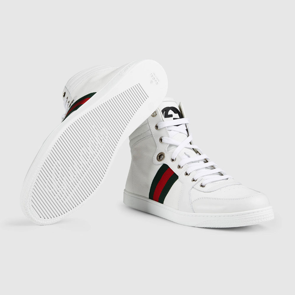 Gucci Leather high-top sneaker 221825 ADFX0 9060 - Photo-4