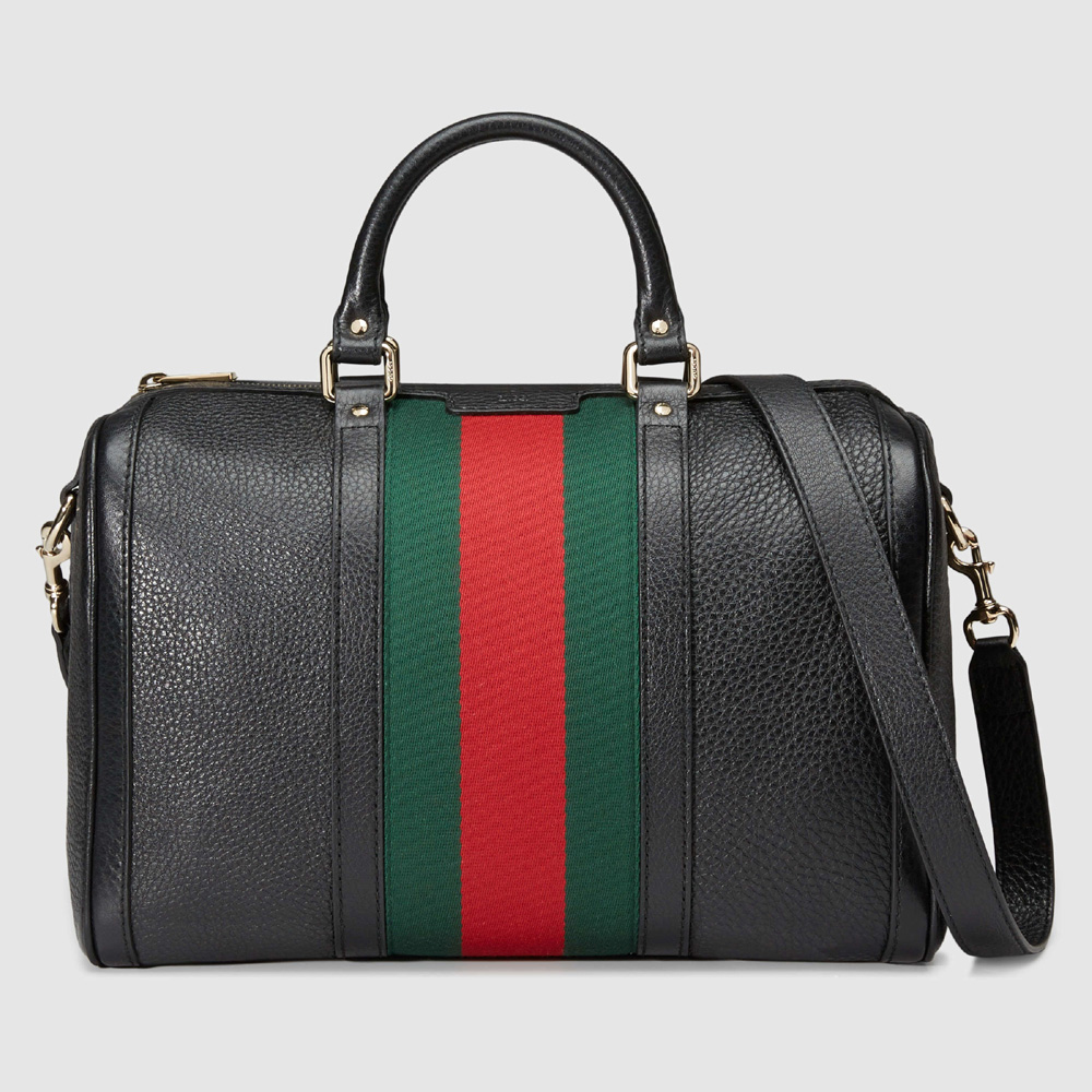 Gucci Vintage Web leather boston bag 247205 A7MAG 1060