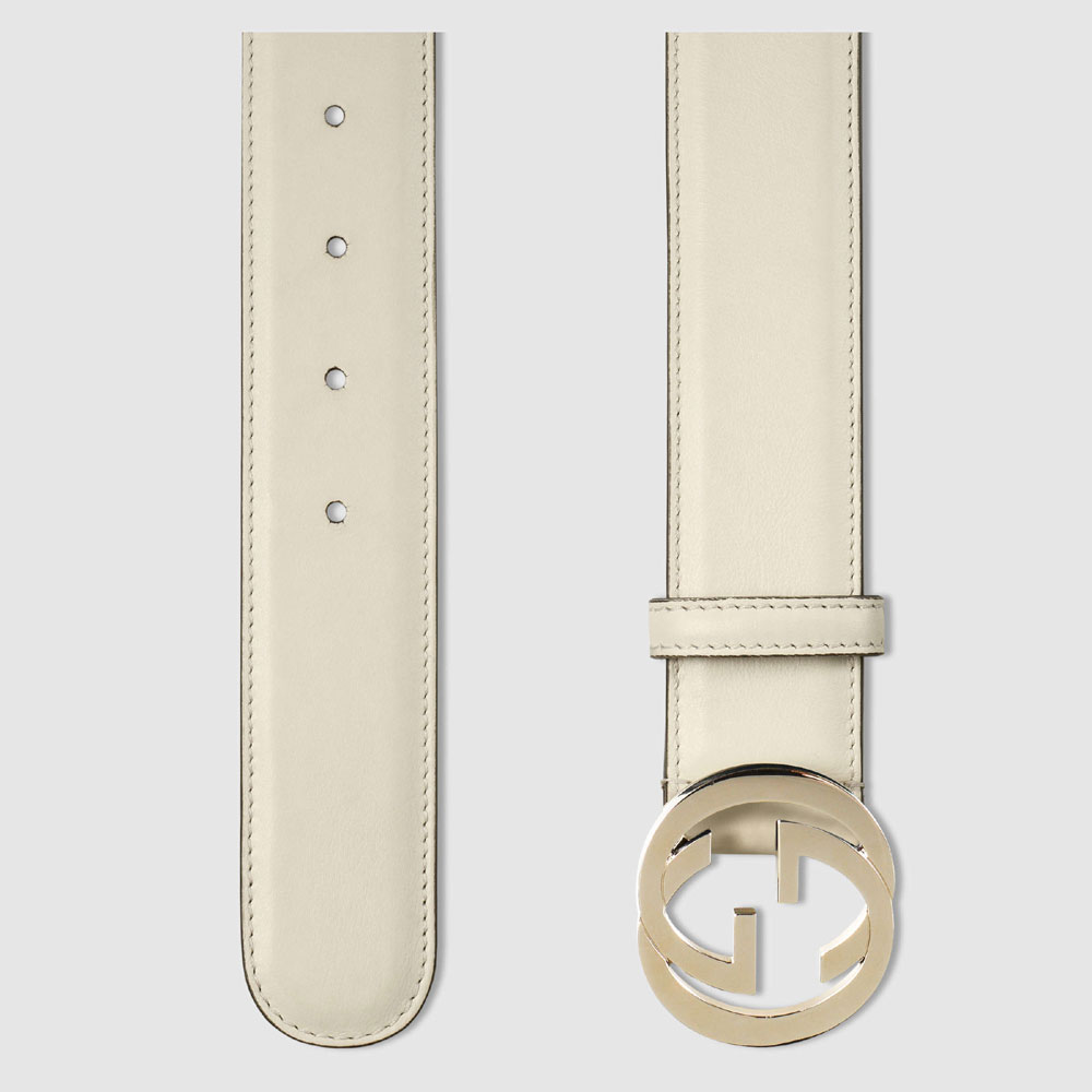 Gucci Leather belt with interlocking G 370543 AP00G 9022 - Photo-2