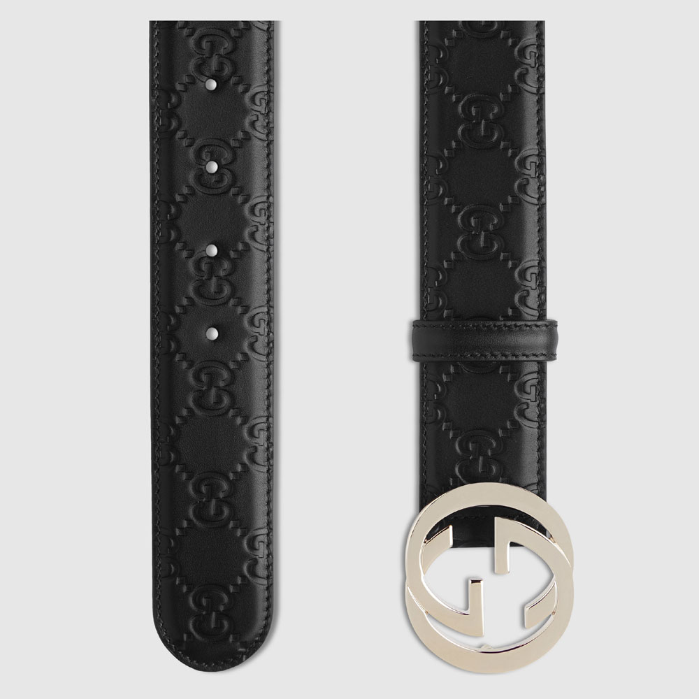 Gucci Signature leather belt 370543 CWC1G 1000 - Photo-2