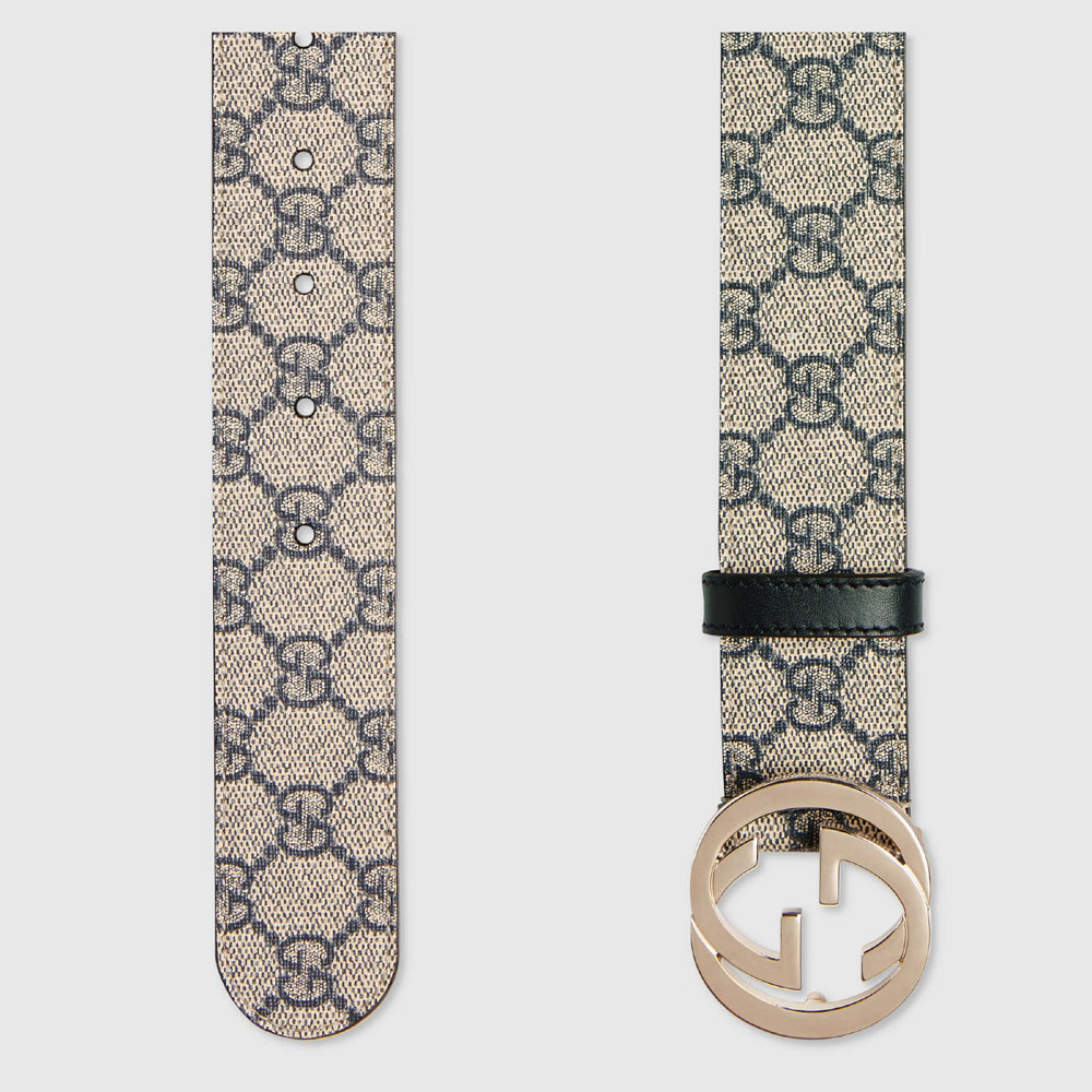 Gucci GG Supreme belt with G buckle 370543 KGDHG 4075 - Photo-2