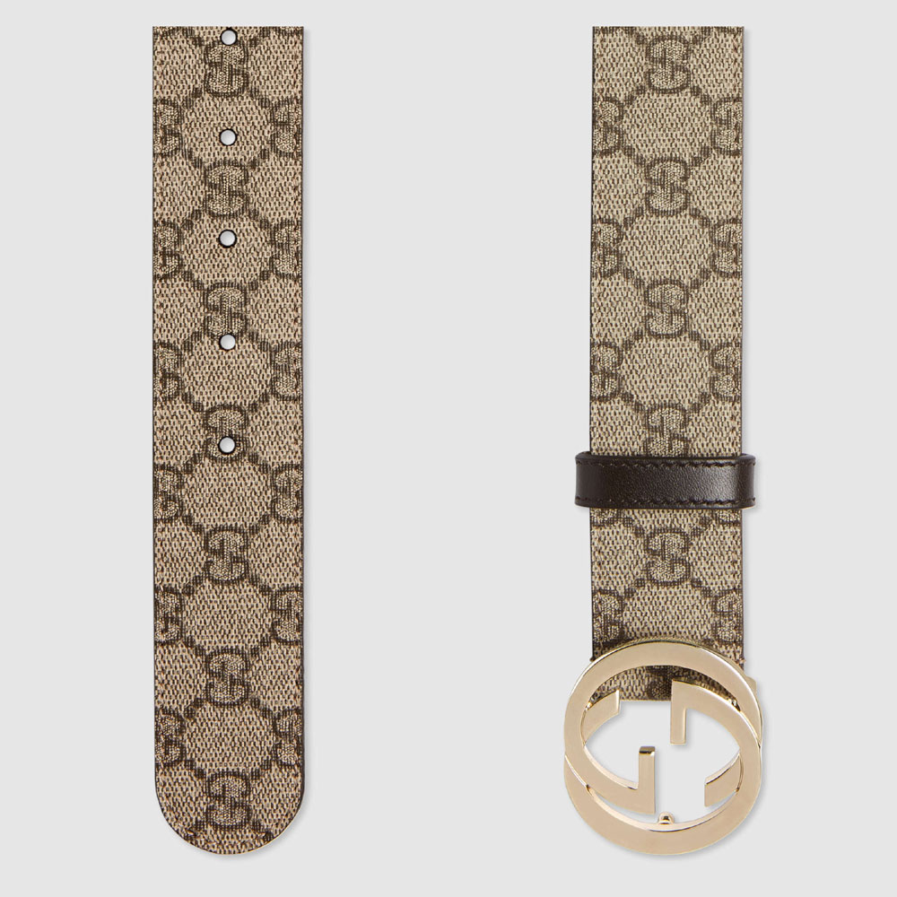 Gucci GG Supreme belt with G buckle 370543 KGDHG 9643 - Photo-2