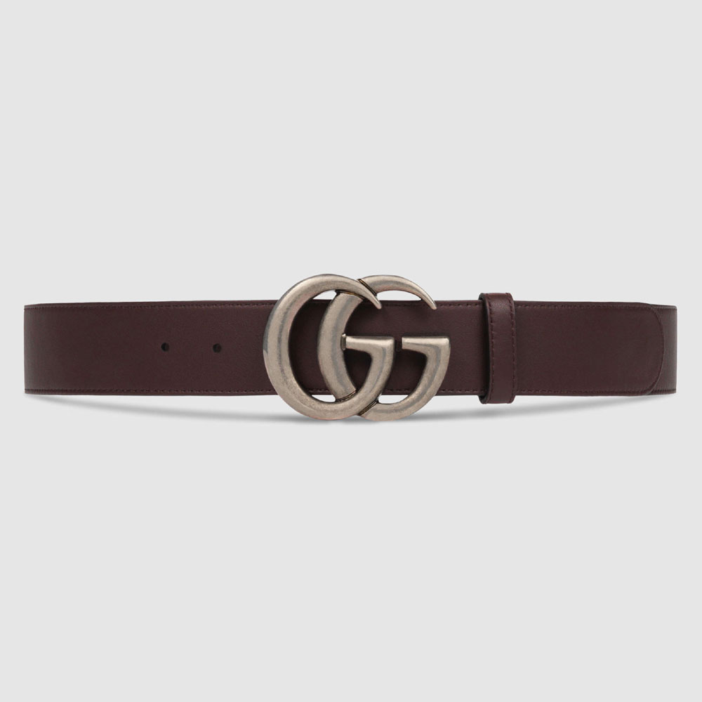 Gucci Leather belt with double G buckle 397660 AP00N 2145