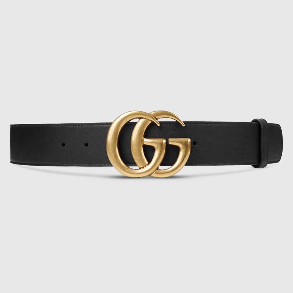 Gucci Leather belt with Double G buckle 397660 AP00T 1000