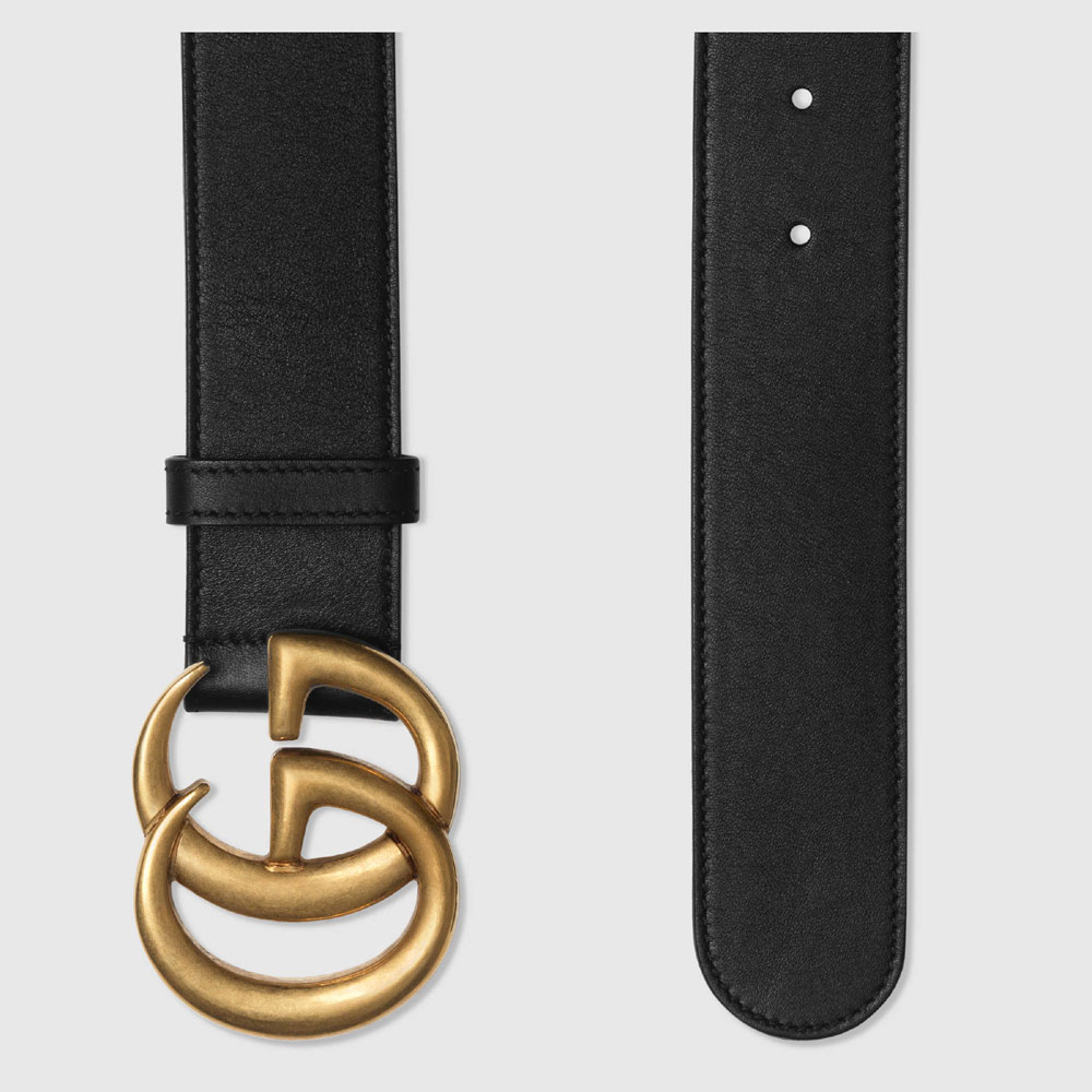 Gucci Leather belt with Double G buckle 397660 AP00T 1000 - Photo-2
