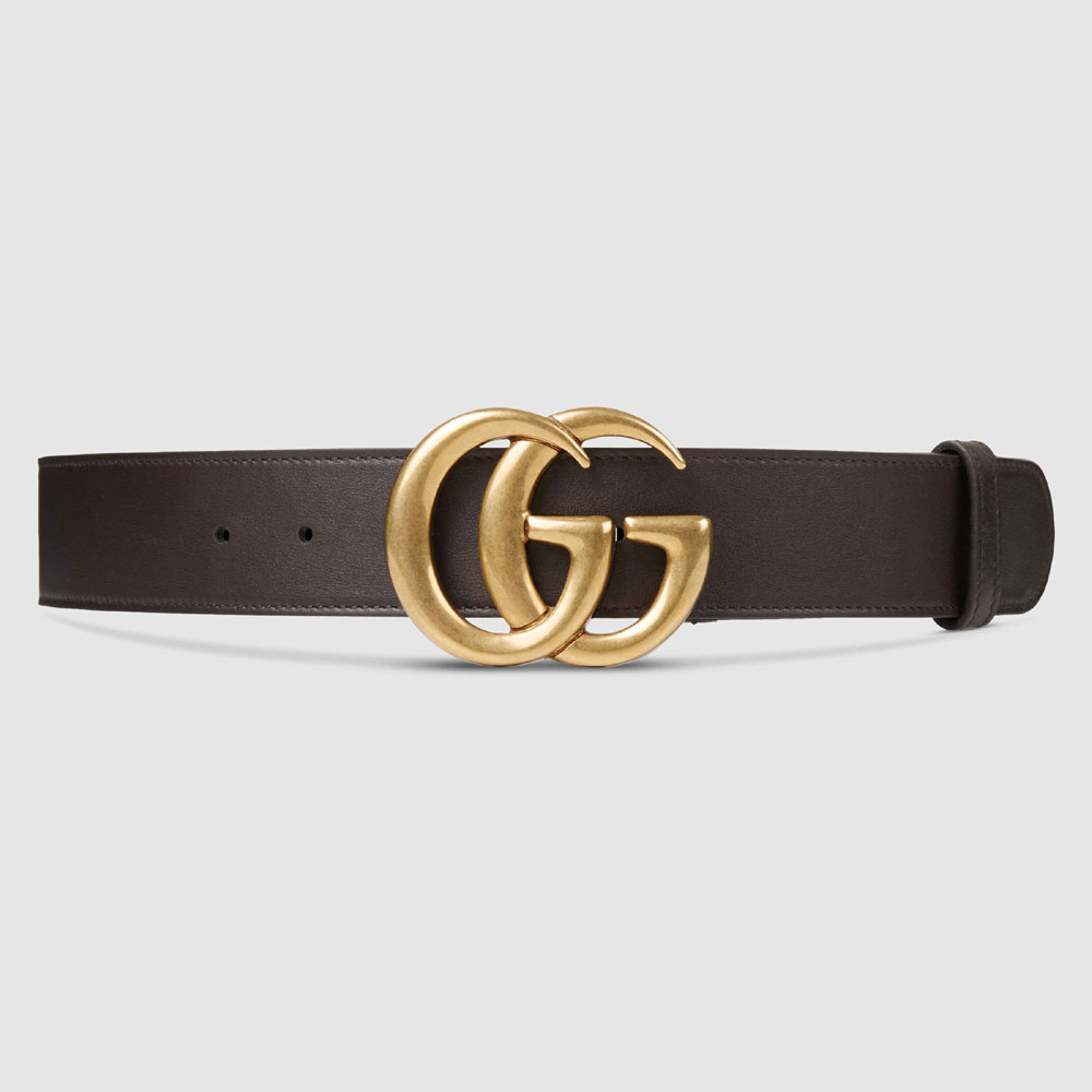 Gucci Leather belt with double G buckle 397660 AP00T 2145