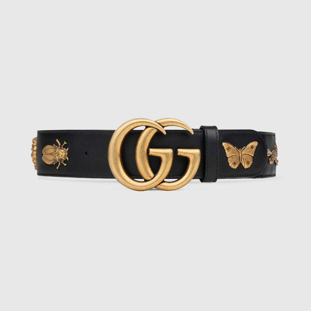 Gucci Leather belt with animal studs 405626 DYWWT 1000