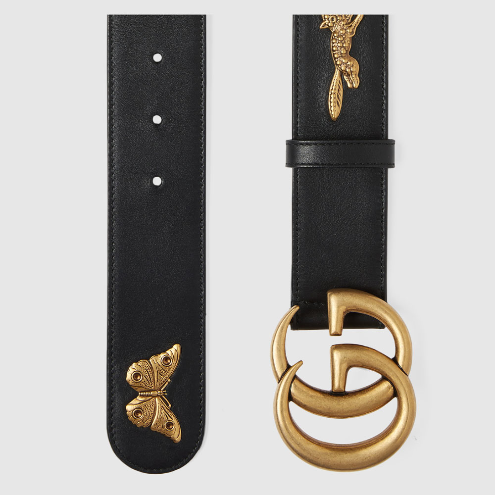 Gucci Leather belt with animal studs 405626 DYWWT 1000 - Photo-2