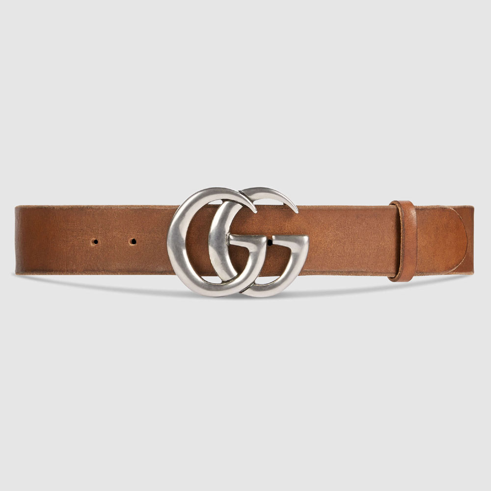Gucci Leather belt with double G buckle 406831 CVE0N 2535
