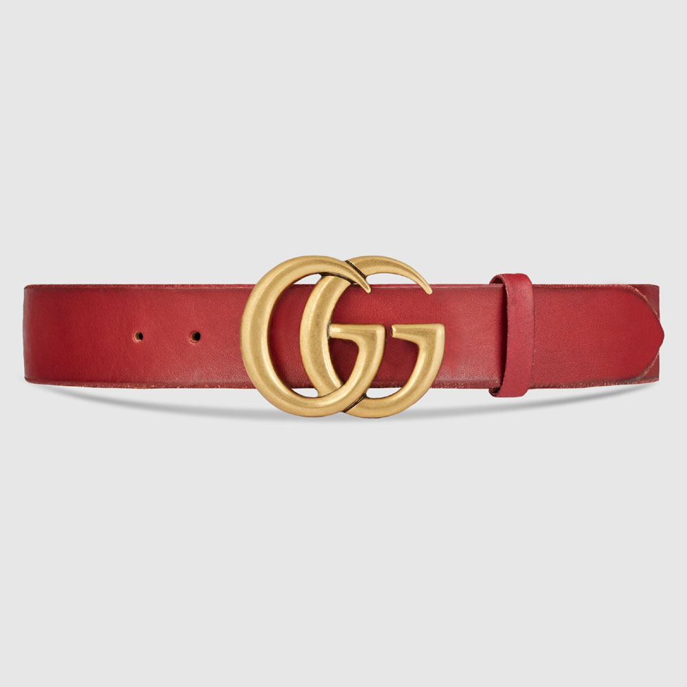 Gucci Leather belt with double G buckle 406831 CVE0T 6438