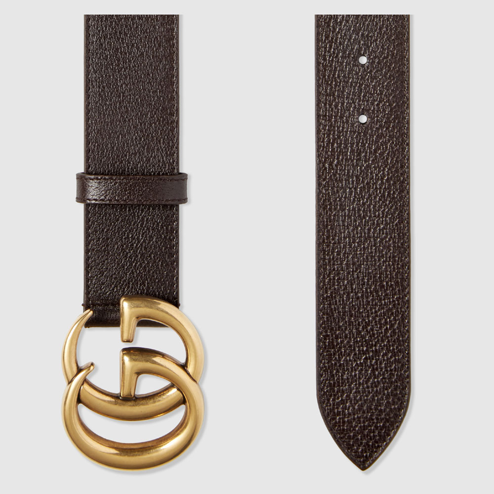 Gucci Leather belt with double G buckle 406831 DJ20T 2145 - Photo-2
