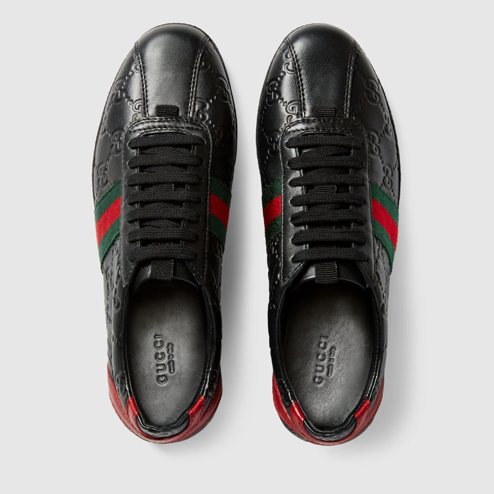 Guccissima leather lace-up sneaker 408496 AXWL0 1086 - Photo-2