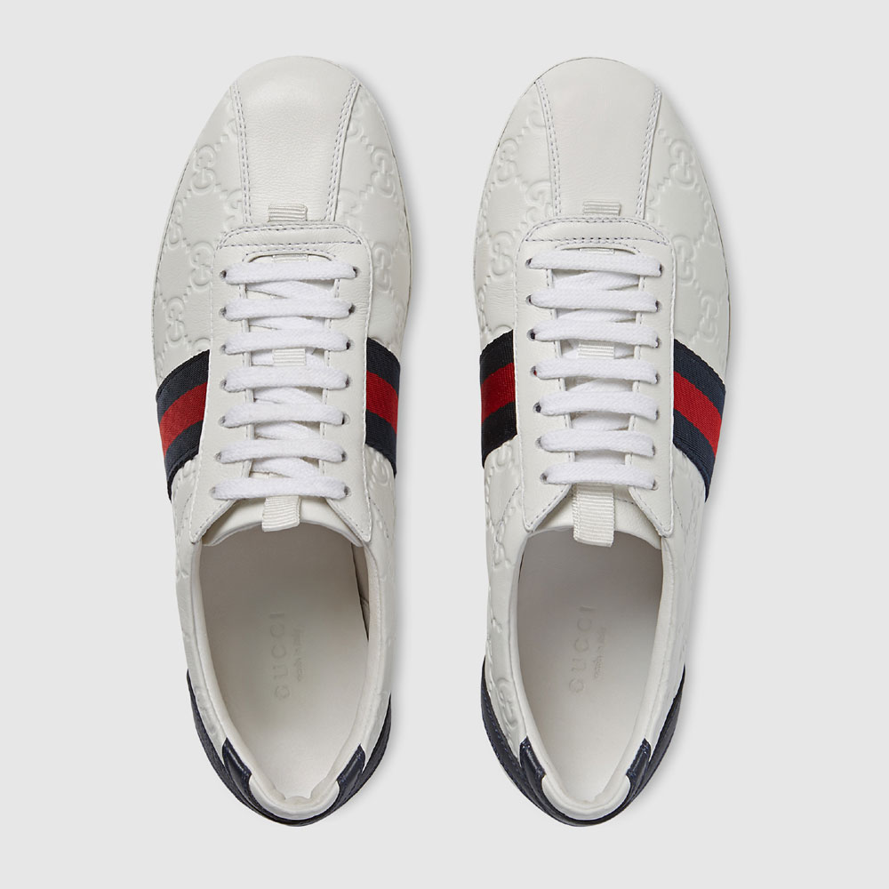 Guccissima leather lace-up sneaker 408496 AXWL0 9064 - Photo-2