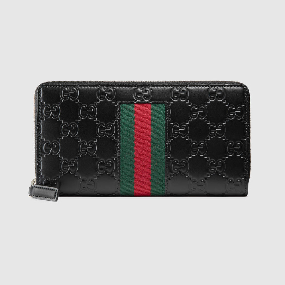Gucci Signature Web zip around wallet 408831 CWCLN 1060