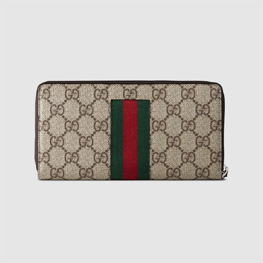 Gucci Web GG Supreme zip around wallet 408831 KHN4N 9791 - Photo-3