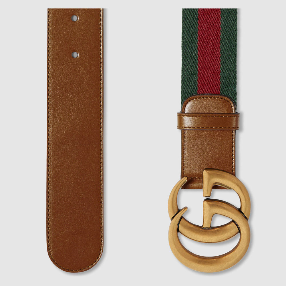 Gucci Web belt with double G buckle 409416 H17WT 8623 - Photo-2