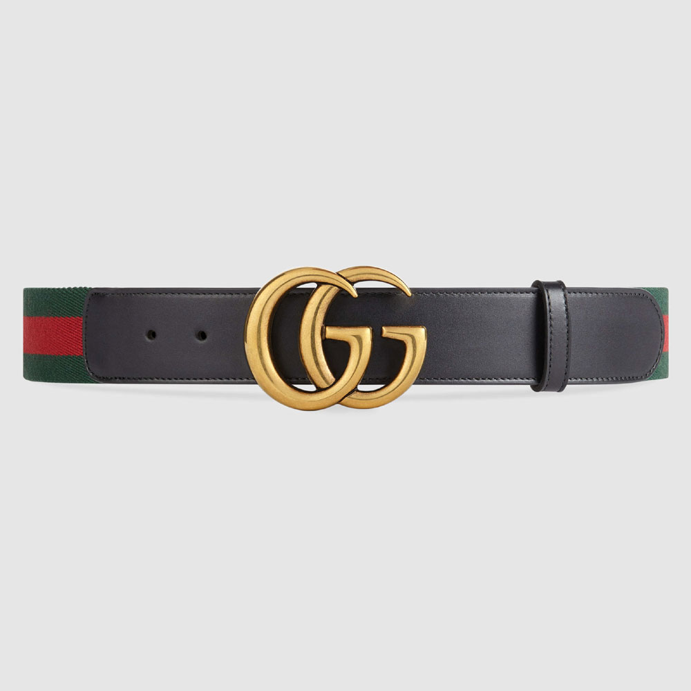 Gucci Web belt with double G buckle 409416 HE21T 8476