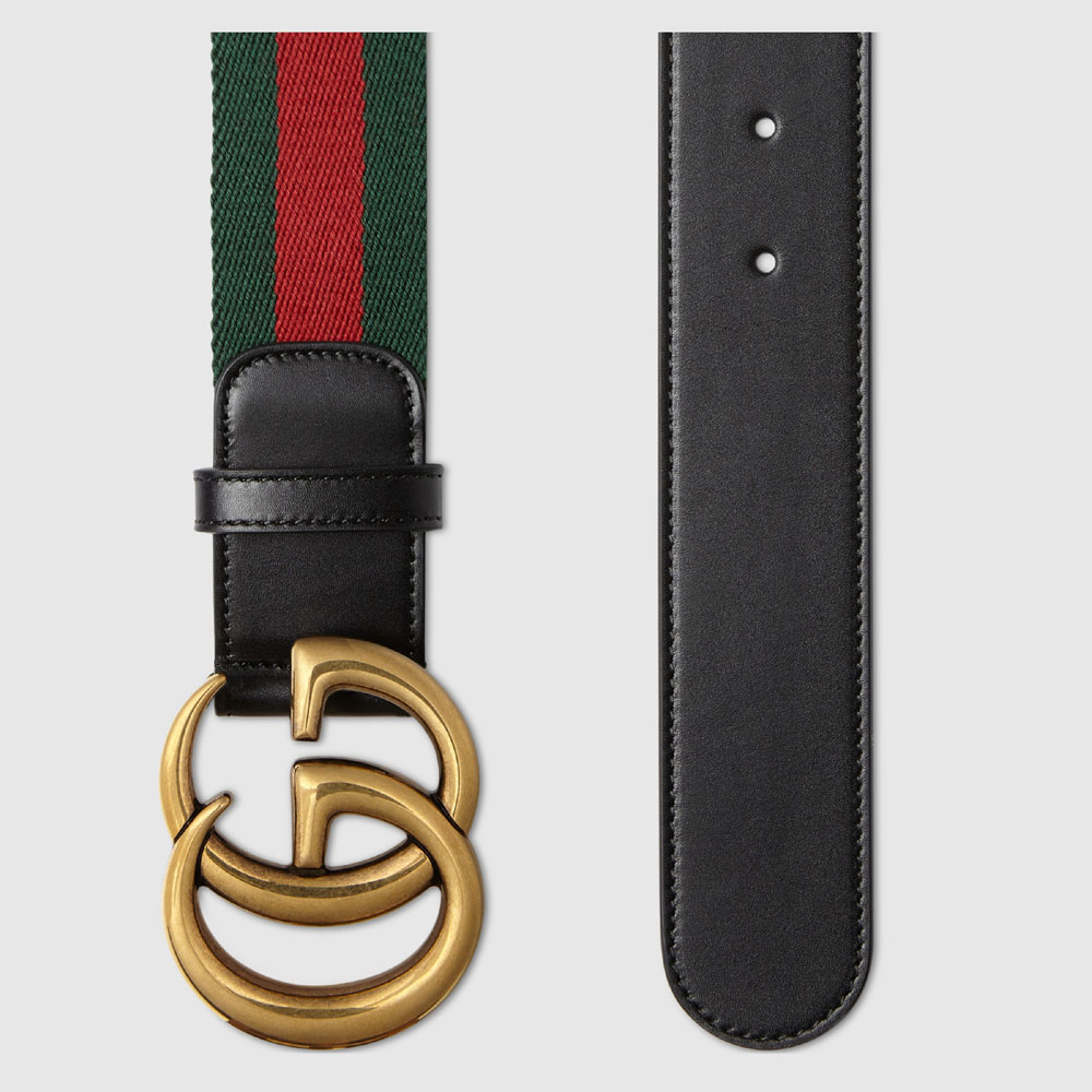 Gucci Web belt with double G buckle 409416 HE21T 8476 - Photo-2