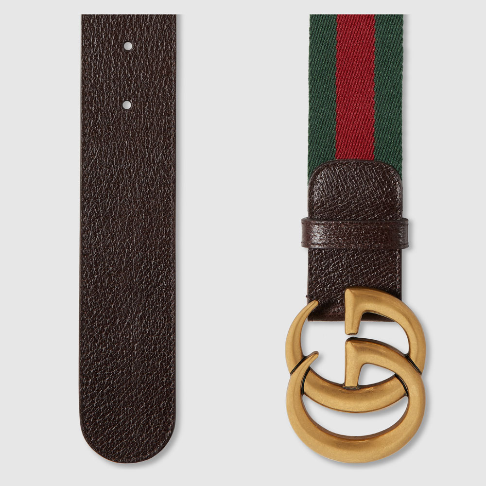 Gucci Web belt with double G buckle 409416 HE2AT 8664 - Photo-2