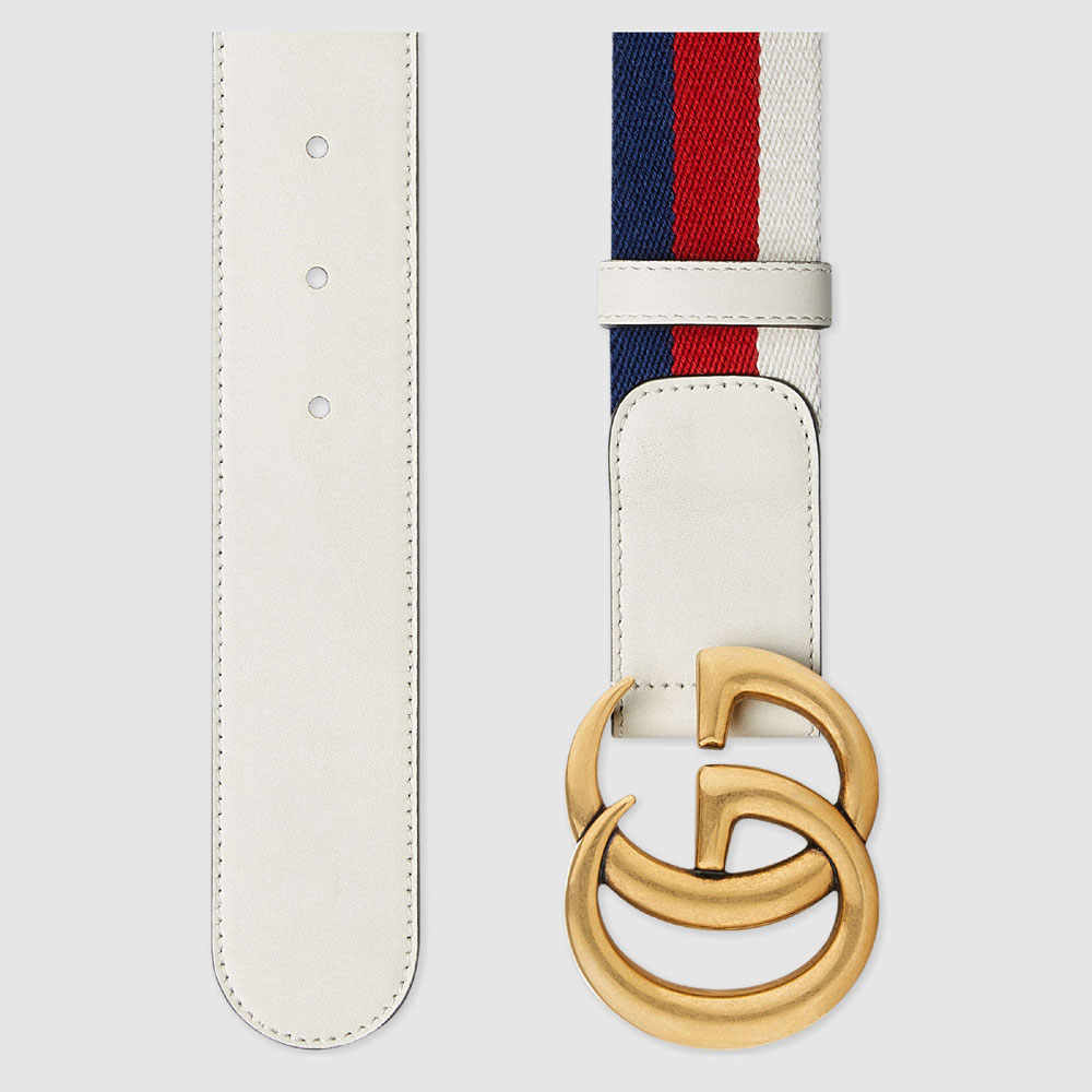 Gucci Sylvie Web belt with double G buckle 409416 HE2MT 8351 - Photo-2