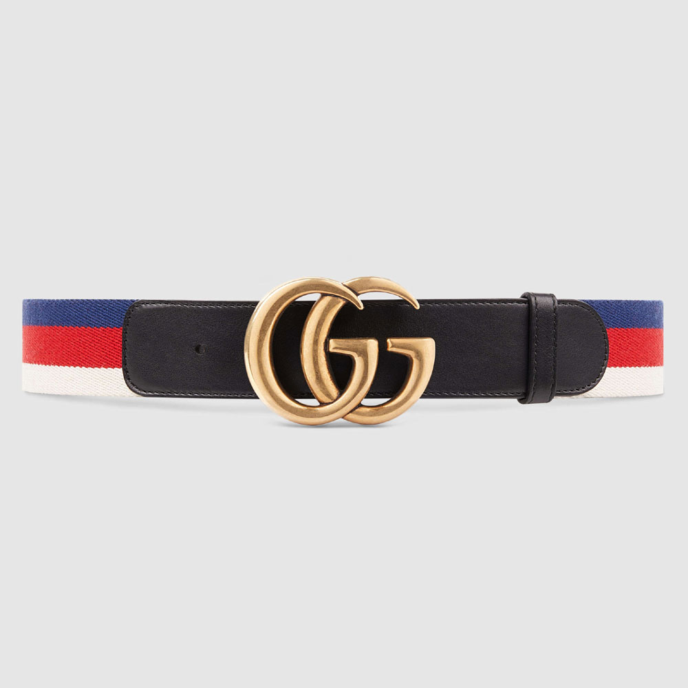Gucci Sylvie Web belt with double G buckle 409416 HE2MT 9192