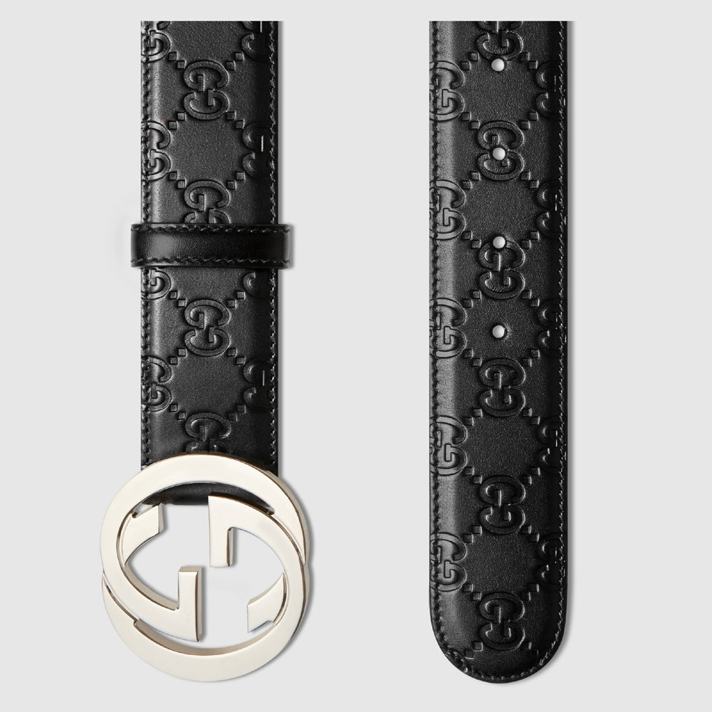 Gucci Signature leather belt 411924 CWC1N 1000 - Photo-2