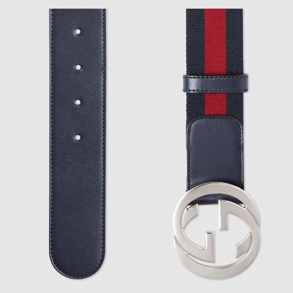Gucci Web belt with G buckle 411924 H917N 8497 - Photo-2