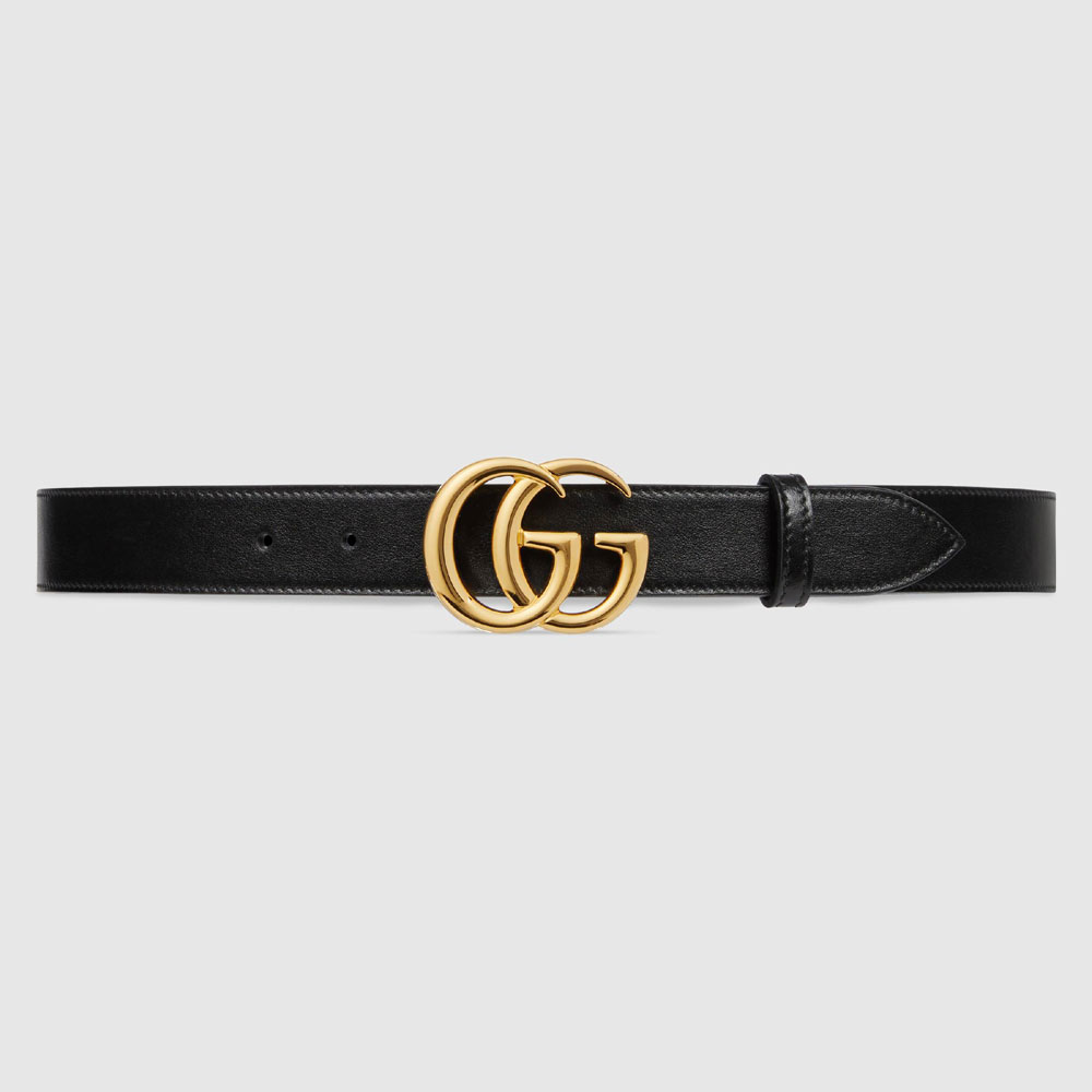 Gucci GG Marmont leather belt shiny buckle 414516 0YA0G 1000