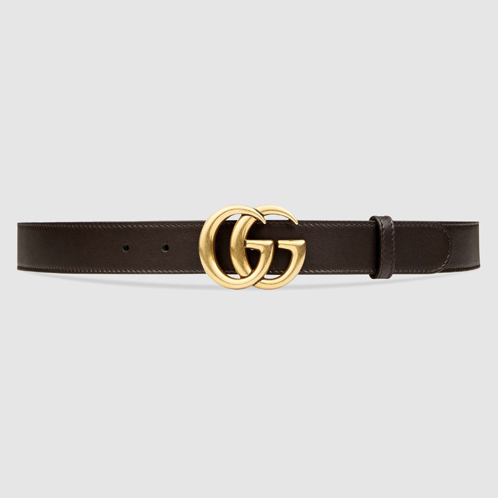 Gucci Leather belt with double G buckle 414516 AP00T 2145