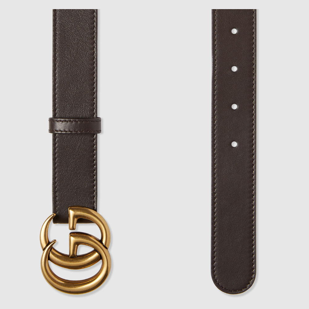 Gucci Leather belt with double G buckle 414516 AP00T 2145 - Photo-2