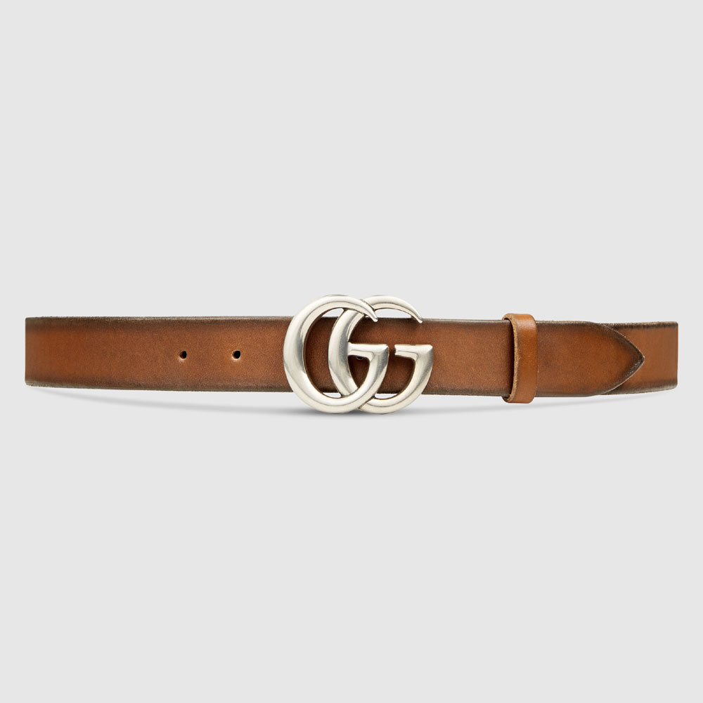 Gucci Leather belt with double G buckle 414516 CVE0N 2535