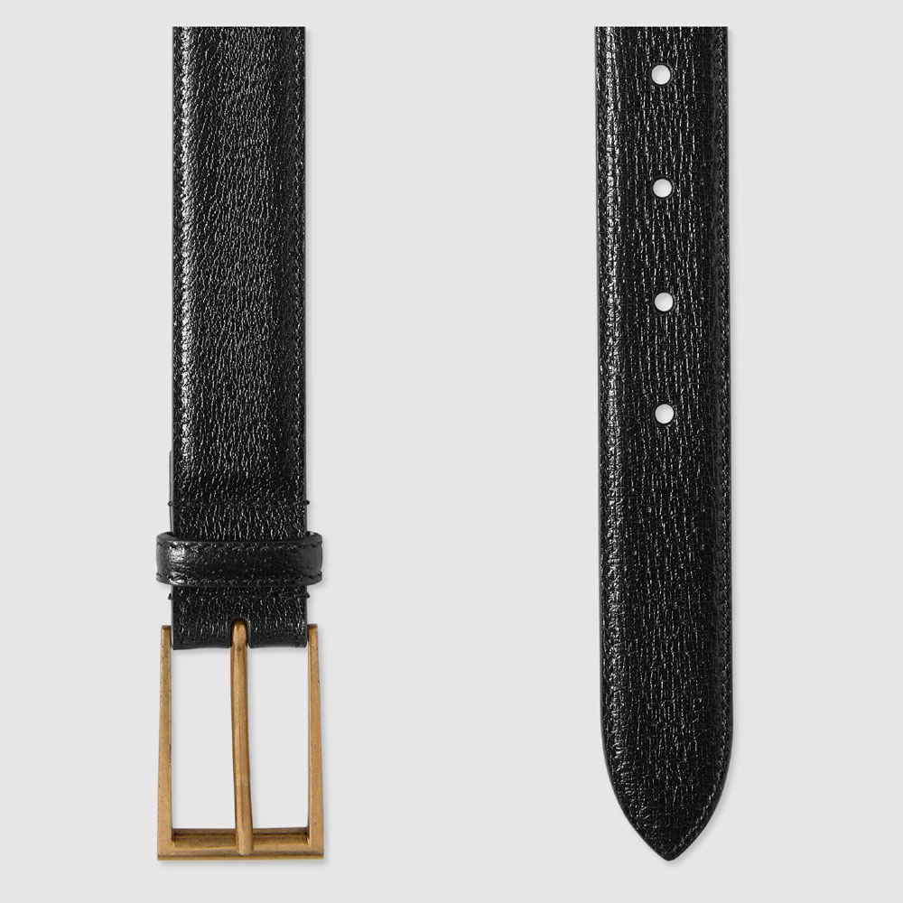 Gucci Leather belt with rectangular buckle 429028 CWI0T 1000 - Photo-2