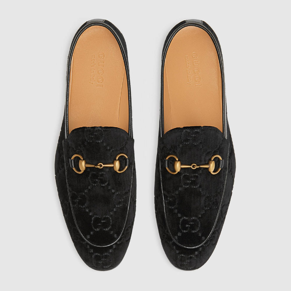 Gucci Jordaan GG velvet loafer 430088 9JT80 1000 - Photo-3