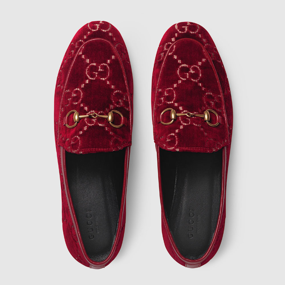 Gucci Jordaan GG velvet loafer 431467 9JT20 6496 - Photo-3