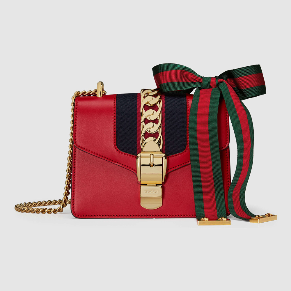 Gucci Sylvie leather mini chain bag 431666 CVLEG 8604