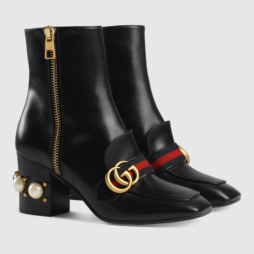 Gucci Leather mid-heel ankle boot 432060 DKHC0 1061