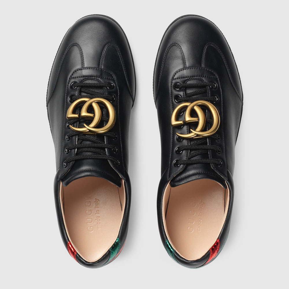 Gucci Leather sneaker with GG 437487 A38I0 1064 - Photo-2