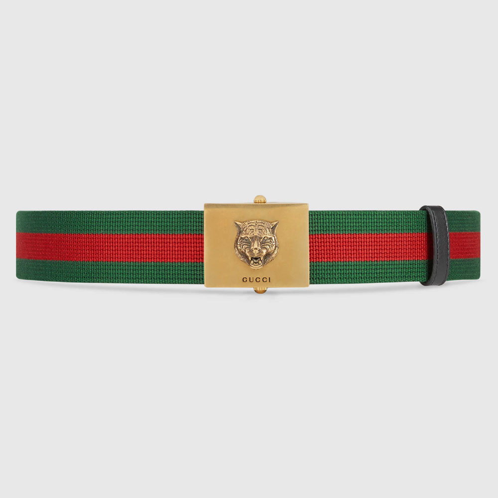 Gucci Embroidered Web belt 437498 H1FIT 8476