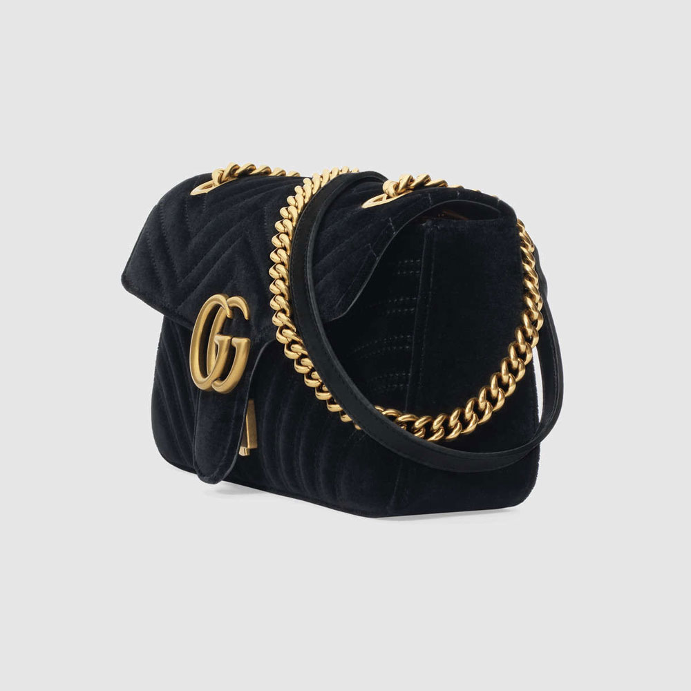 Gucci GG Marmont velvet shoulder bag 443497 K4D2T 1000 - Photo-2